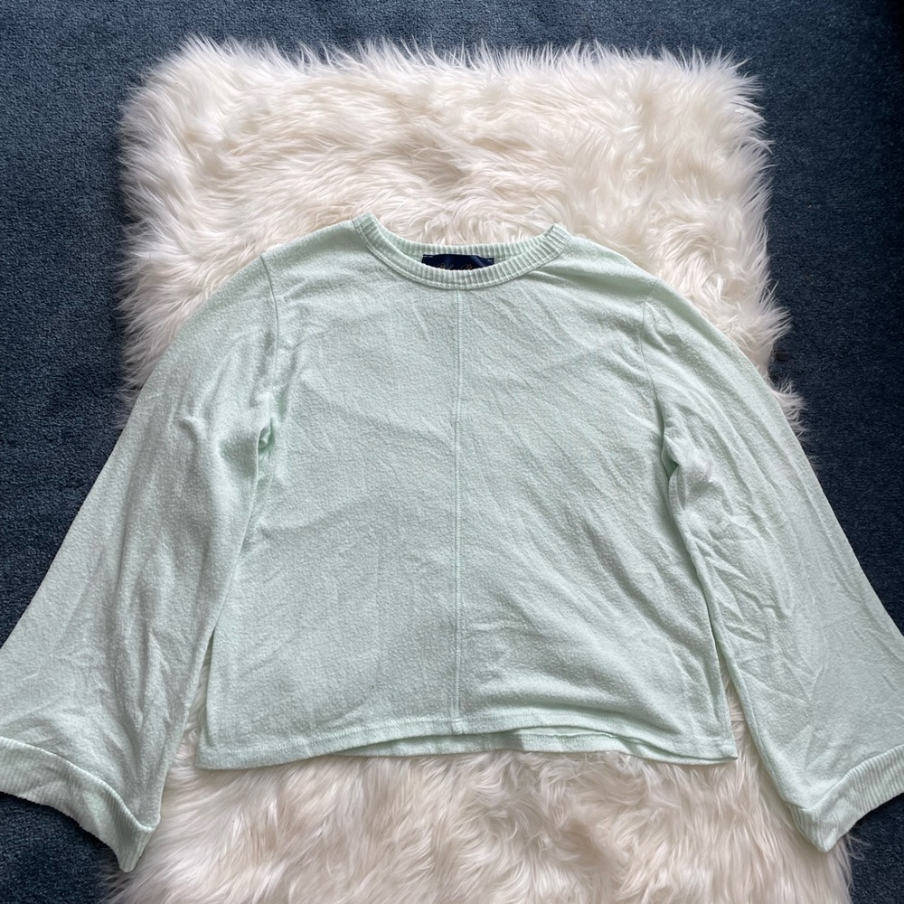 Mint Green Francesca’s Balloon Sleeve Sweater